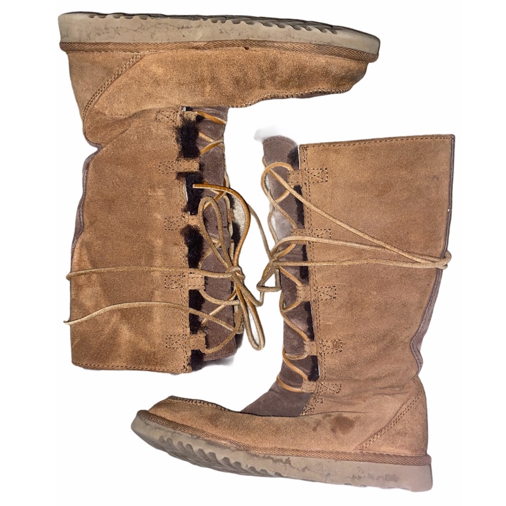 UGG #5278 Uptown Lace Brown & Tan Tall Boot Youth Size 4 (Fit Like Adult Size 6) - Picture 7 of 7